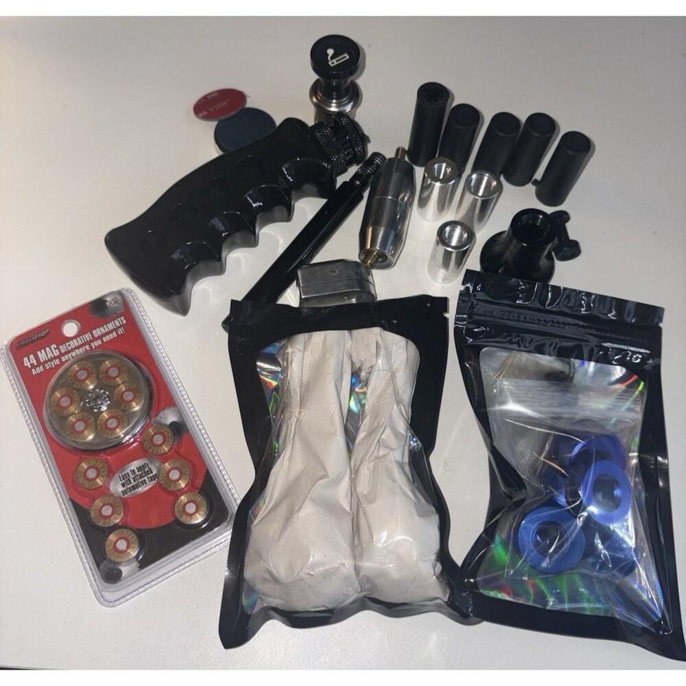 LOT of Vehicle DECOR Blue Aluminum Crank Handles, Gun Grip Handle Knob Shift etc